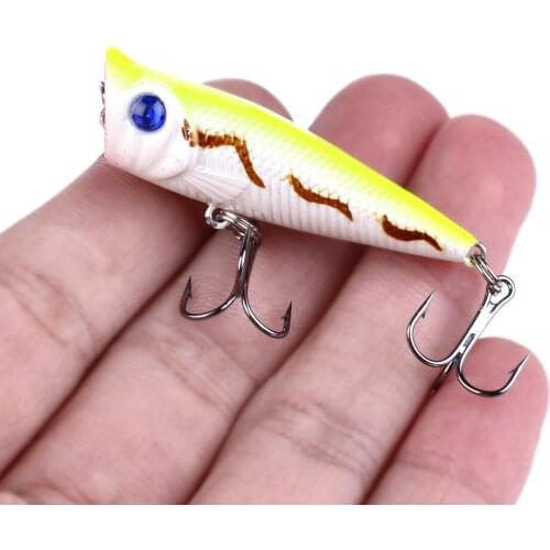 HENGJIA 1pcs VIB fishing lure small float plastic Popper Crank Bait fishing Lures pesca Hard bait 5CM 4.9G 8# hooks Stick bait