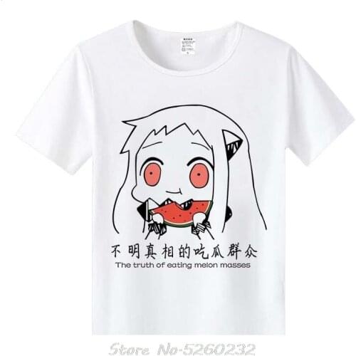 Hoppou Seiki Anime Kantai Collection White Round Neck Short Sleeve T-Shirt Cos 100% Cotton Short Sleeves Tee Shirts