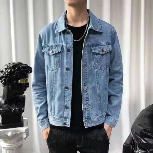 Spring Autumn Pure Cotton Fashion Streetwear Men Denim Jacket Slim Cowboy Coat Korean Loose Student Coat For Male Brand Clothes