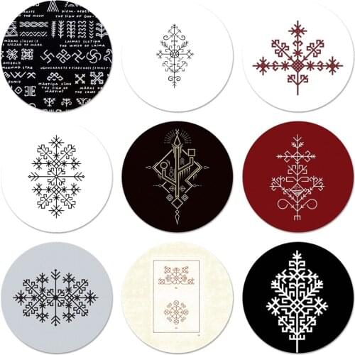 Latvian Ethnic Sun Tree Popular Icons Pins Badge Decoration Brooches Metal Badges For Backpack Decoration 58mm