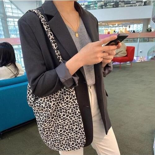 Lady Large Capacity Shoulder Bags Youth Ladies Simple Versatile Square Bag Fashion Leopard Canvas Top-handle Totes Handbags 2021