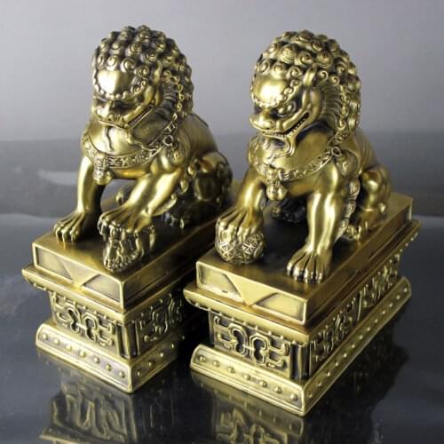 A copper bronze lion lion feng shui ornaments town house defends the Home Furnishing jewelry crafts business gifts