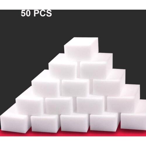 20/50Pcs Magic Sponge White Kitchen Cookware Tableware Clean Accessories Easy Decontamination Dishwashing Sponge Cleaners Tools