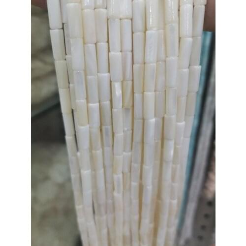 Natural Irregular Mother of Pearl Shell Beads tube White Loose Shell Beads For Jewelry Making Accessries Strand 15