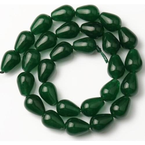 Natural Stone Dark Green Chalcedony Jades Beads Water Drop Angelite Stone Spacer Beads For Jewelry Making Diy Bracelet Necklace