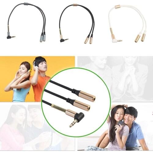 Headphone Audio Stereo Y Splitter Cable 3.5mm Male to 2 Female Jack Adapter