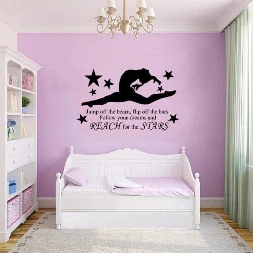 New 57X97cm GYMNAST GYMNASTIC GIRLS Wall Art Sticker Decal Home DIY Decoration Decor Wall Mural Removable Bedroom Decal Stickers