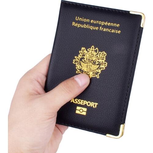 Personalised leather France Passport Cover Customized Travel Passport holder Wallet Covers for Passports Girls France