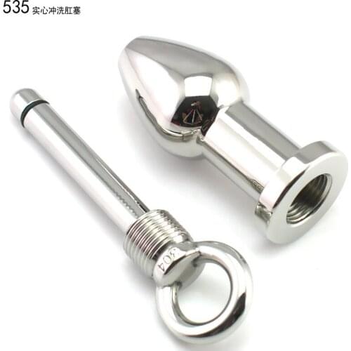 Detachable G Spot Butt Plug 304 Stainless Steel Anal Douche Masturbation Heavy Anal Cleaning Shower Metal Anal Cleaner Sex Toys