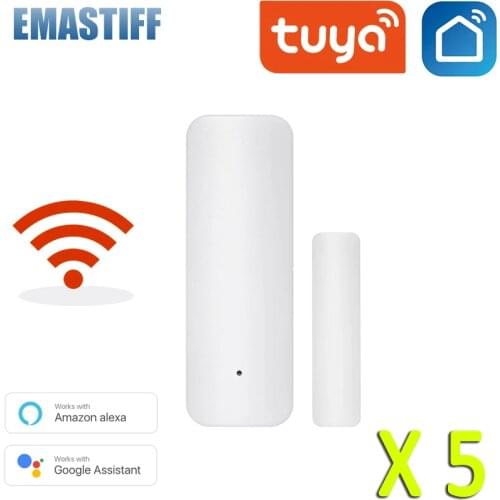 Tuya Smart WiFi Door Sensor Door Open / Closed Detectors Compatible With Alexa Google Home Alarm System Tuya APP