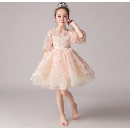 Flower girls birthday party dance performance tuxedo girls New Year party tuxedo model show banquet dinner Tuxedo