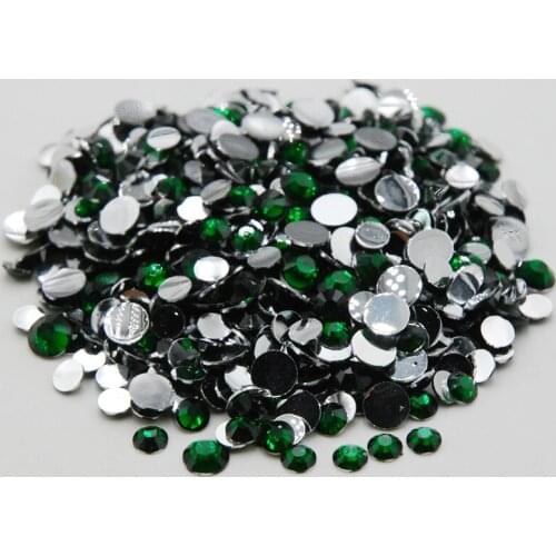 Apparel decoration Emerald Color Nail Glue On rhinestone Mixed Sizes Non Hotfix Crystal Flatback For Nail Art Decoration Glitter