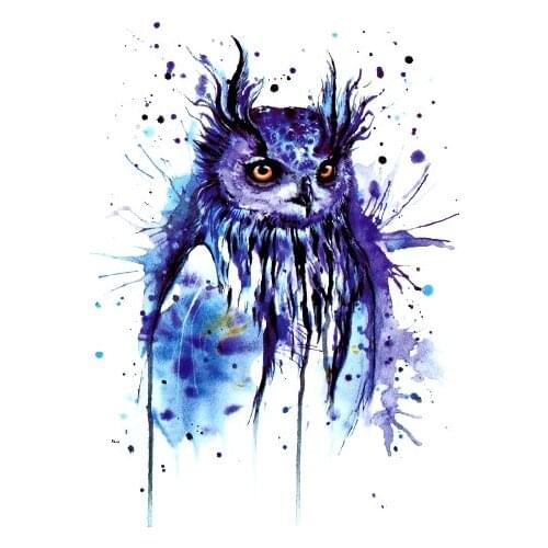 Waterproof Temporary Tattoo Sticker on arm big size owl tattoo 21*15cm tatto stickers flash tatoo fake tattoos for men women