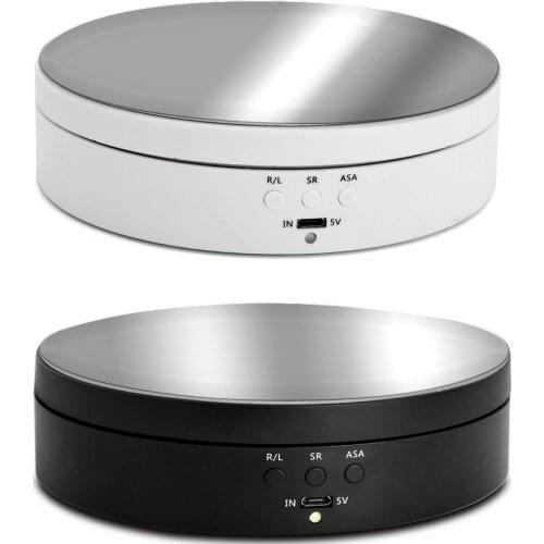 3 Speeds Electric Rotating Display Stand Mirror 360 Degree Turntable Jewelry Holder Battery for Photography Video Shooting Props