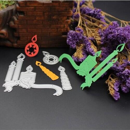 YINISE Christmas Candle Metal Cutting Dies Scrapbooking Stencil DIY PAPER Album Cards MAKING Embossing Folder Craft Die Cut MOLD