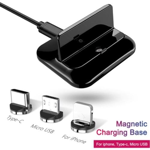 3in1 Magnetic Charger Dock Micro USB 8 Pin Type-C For iphone 8 X Plus XS For Samsung Xiaomi Huawei Fast Magnet Charging Stand