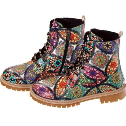 Digital Edition Colored Pattern Special Design Women Short Boots 461647579
