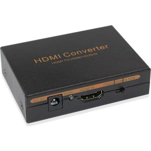 1 PCS HDMI Converter Audio Extractor HD 1080P HDMI to HDMI Audio SPDIF RCA L R Extractor Splitter with Power Supply Adapter