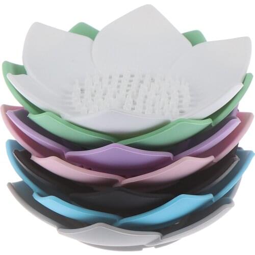 1pc Portable Silicone Draining Soap Dish Soap Box Plate Lotus Shape Holder Soap Dishes anti-skid soap tray Bathroom Accessories