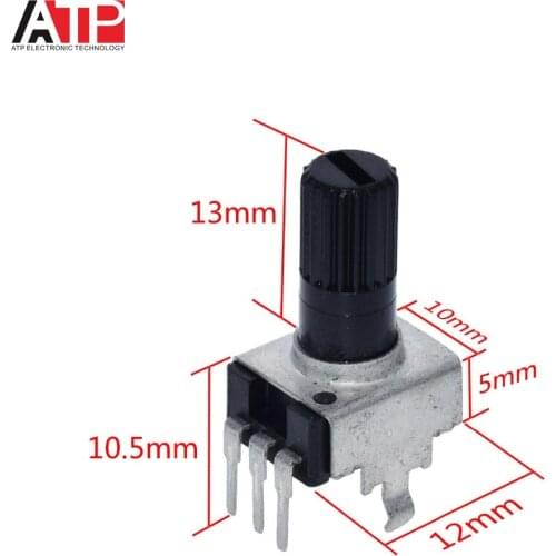 10PCS Great IT Rv09 Vertical 12.5mm Shaft 1k 2k 5k 10k 20k 50k 100k 0932 Adjustable Resistor 9 Type 3pin Seal Potentiometer