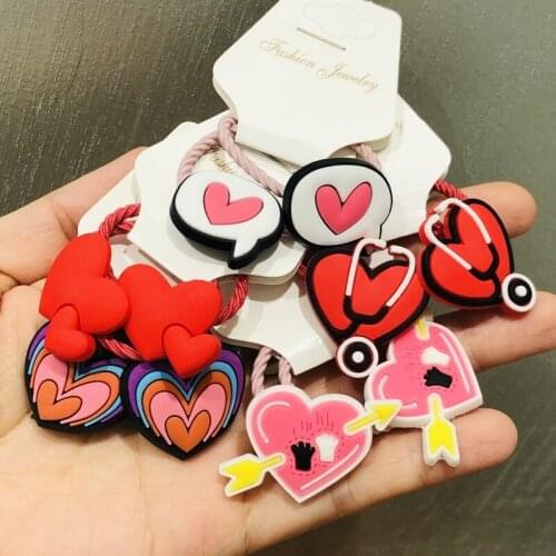 10Pcs/set Cute Heart-shap Colorful Hair Accessories Children Rubber Bands Scrunchies Elastic Hair Bands Girls Headwear Ties