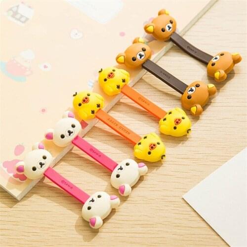 2/5PCS Cartoon Multi functional Earphone Usb Cable Winder PC Data line Collation Management clip phone Wire Cord Organizer
