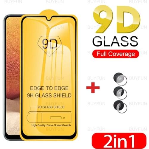 2in1 9D Scratch Resistant Tempered Glass For Samsung Galaxy A32 A22 A52 A72 5G A12 A02s M12 screen protector camera lens film