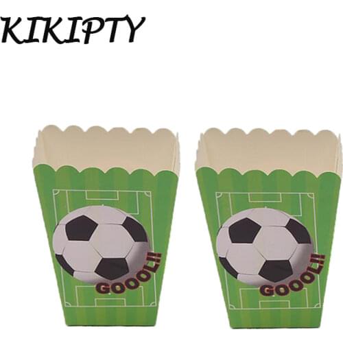 6pcs/lot Football Theme party Popcorn box Gift box boy girl Happy Birthday party decoration baby shower party supplies