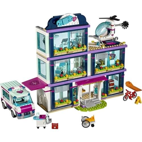 932PCS Small Building Blocks Compatible Friends Heartlake City Hospital Model Kit Gift Toys for Girls Boys Children DIY Sets