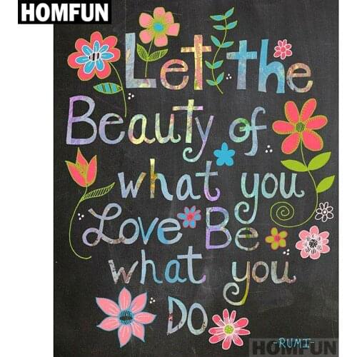 HOMFUN Full Square/Round Drill 5D DIY Diamond Painting "Cartoon Font" Embroidery Cross Stitch 5D Home Decor Gift A01550