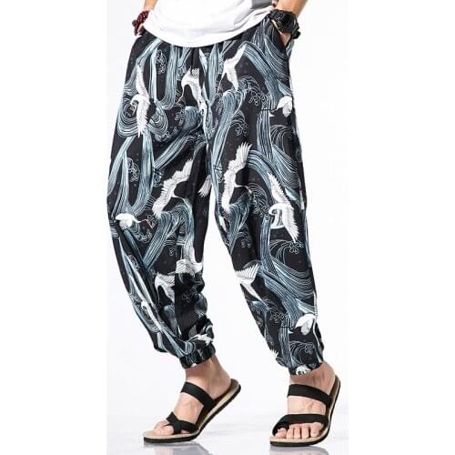 Streetwear Men Harem Pants Spring Summer Mens Trousers Harajuku Style Printing Woman Pants Drawstring Sweatpants Large Size 5XL