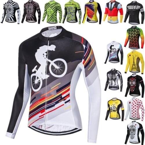 Quick Dry Mens Cycling Jersey Long Sleeve 2021 Pro Team Autumn Cycling Clothing Racing Sport Bicycle Jacket MTB Bike Jersey Top