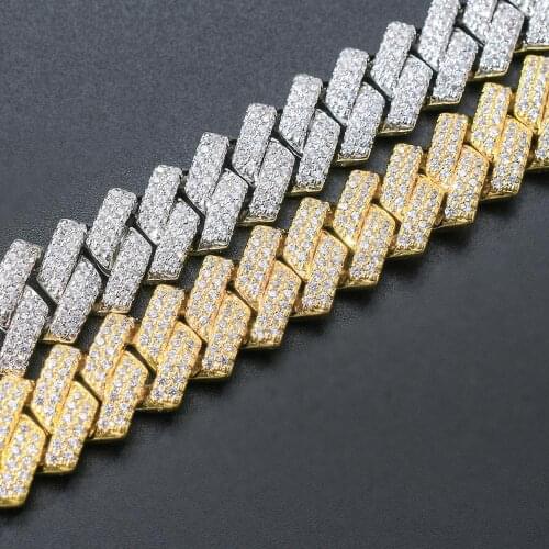 Iced Out Cuban Link Chain 14MM Hip Hop Men Jewelry Choker Gold Silver Color CZ For Rapper Charms Necklaces Gifts