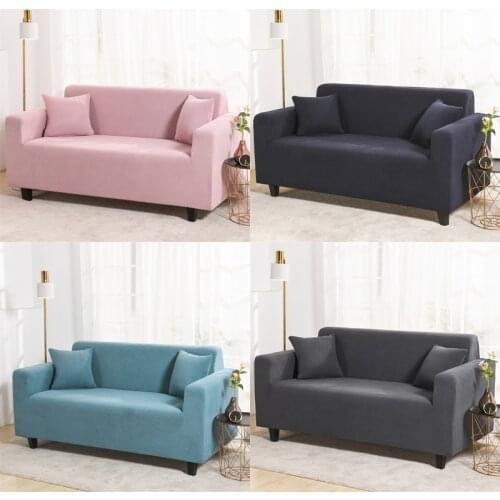 1/2/3/4 Seater Polar Fleece Stretch Sofa Cover for Living Room Elastic Sofa Slipcover Sectional Couch Cover Sofa Towel