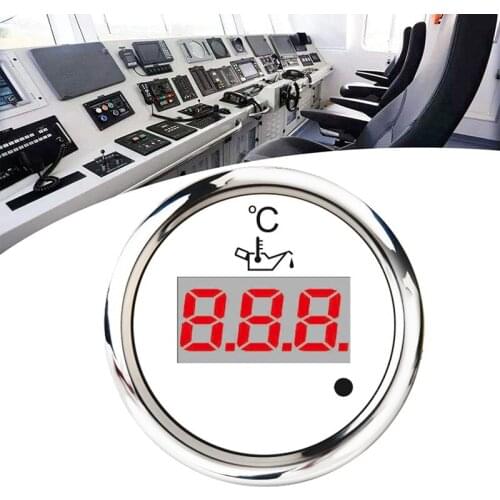52mm Digital Oil Temp Gauge 50-150 Celsius Universal Oil Temperature Meter Indicator Red Backlight with Alarm