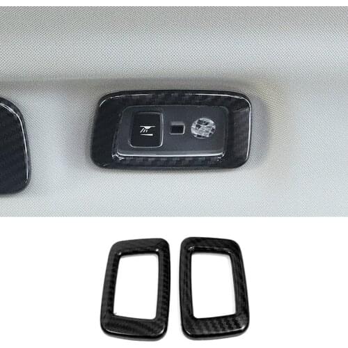 For Volvo XC60 2018 2019 Accessories Car Rear reading Lampshade panel Cover Trim car styling Sticker ABS Carbon Fiber 2 pcs