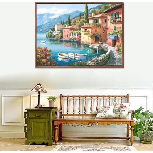 Sea Scenery Diy Oil Painting By Numbers Kit Acrylic Paint By Numbers Art Work Diy Paintings Art On Canvas