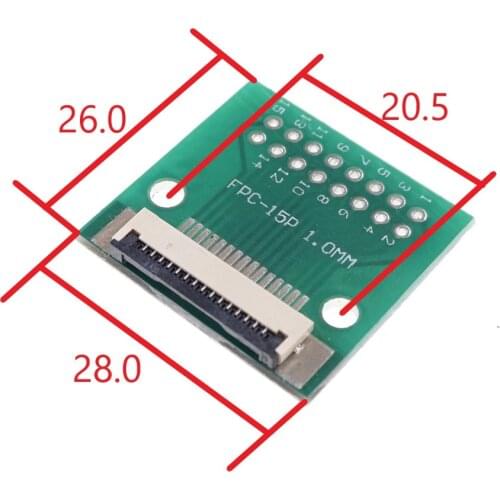 2 pcs FPC FFC Flexible Flat Cable 15 Pin 1.0 mm Adapter to 2.54 mm pitch through hole DIP PCB for Raspberry PI Camera Rev 1.3