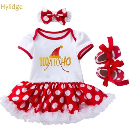 Hylidge Christmas Baby Girl Clothes Newborn Props Set My First Christmas Costume Romper Dresses Baby Tutu Rompers Girls Dress