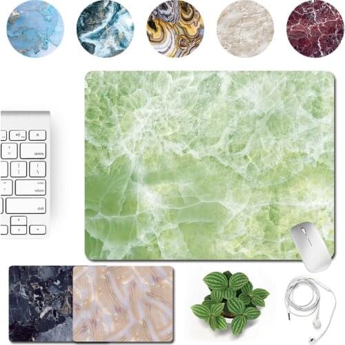 PU Leather Portable Small Computer Mousepad Non-slip Marble Pattern Print Series Easy and Clean Computer Accessories Mouse Mat