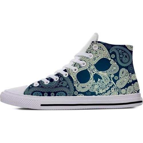 Hot SKull PAisley Gothic Goth Horror Punk Fashion Casual Cloth Shoes High Top Lightweight Breathable 3D Print Men Women Sneakers