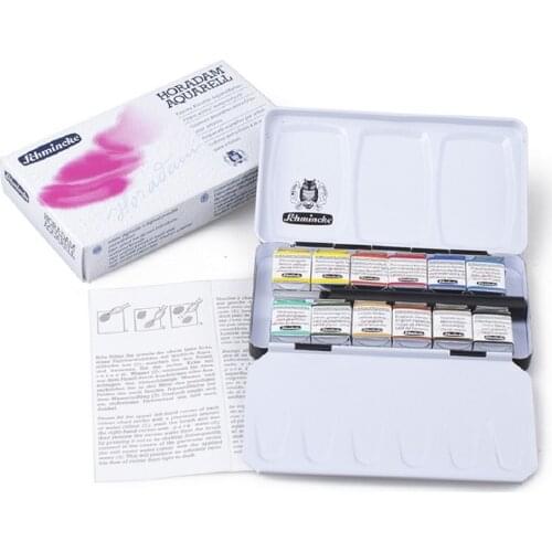 German Schmincke Master Grade 12-color Solid Watercolor Paint Delivered With Vinci Brushes Acuarela