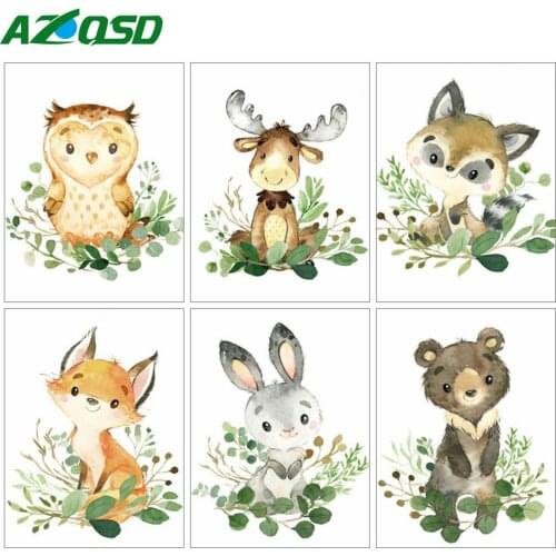 AZQSD Drawing By Numbers Fox Owl Animal HandPainted Picture Oil Painting By Numbers Unique Gift For Family Diy Handmade