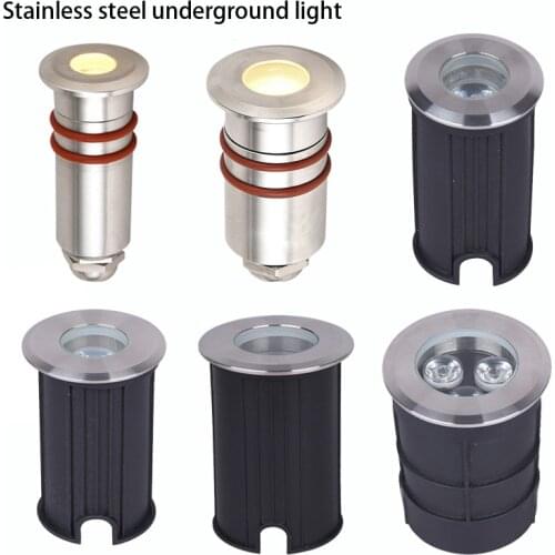 12V 24V 110V 220V stainless steel buried light mini Outdoor LED underground light 1W 3W RGB red green blue LED floor light