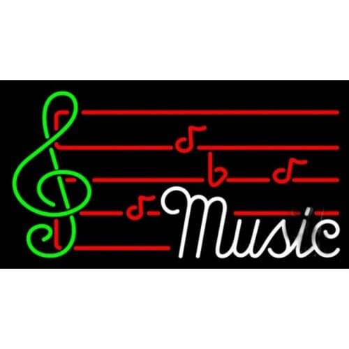 Music Notes Neon Sign Custom Handmade Real Glass Tube Office Shop Store Advertise Home Decoration Display Neon Signs 17"X14"