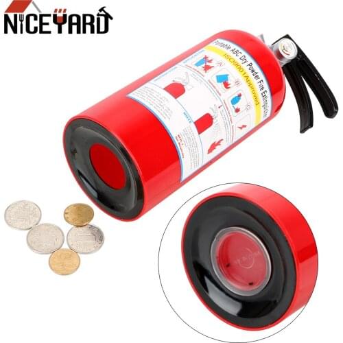 NICEYARD Birthday Gift for Kids Plastic Creative Coin Piggy Banks Money Saving Box Fire Extinguisher Money Boxes