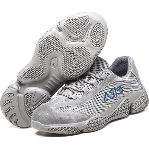 2021 New Mens Safety Shoes Anti-Smashing Steel Toe Work Boots Outdoor Sports Indestructible Work Shoes