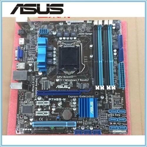 ASUS P7H55-M original motherboard DDR3 LGA 1156 Support I3 I5 cpu 16GB USB2.0 VGA HDMI H55 uATX Desktop motherborad