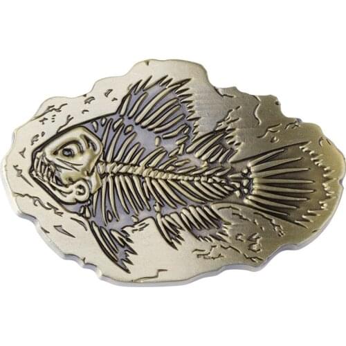 Piranha Fossil Belt Buckle Fish Skeleton