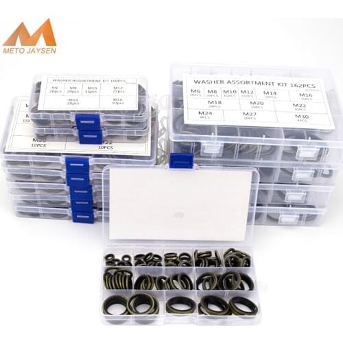 115-162pcs High Pressure Flat Washer O-Ring Sealing Gasket M6 M10 M14 M18 M20 M24 M27 M30 M33 M36 Seal Gauge Couplers Socket S29